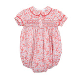 Coral Multiflower Romper