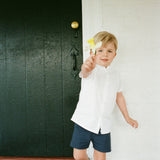 Navy Poplin Shorts